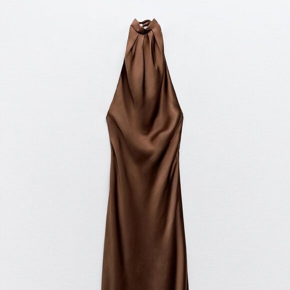 ZARA - Open Back Satin Effect Dress - Picture 3 of 7